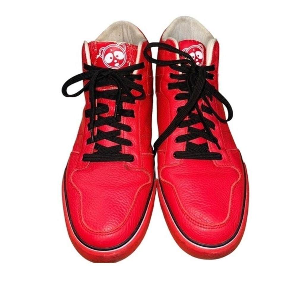 PONY Red Leather Mid Top Sneakers MENS 13 Pre-Owned Shaun Neff Signature Shoes